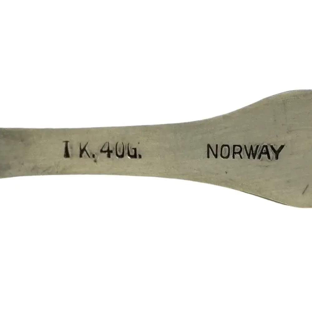 Norway Norge Collectable Souvenir Cocktail Fork 40GR Silverplate 4